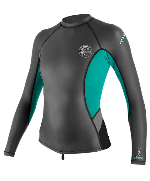 O'Neill Women's Bahia 2/1MM Jacket (Black/Light Aqua/Lunar)
