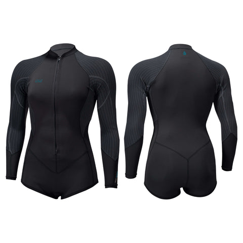 O'Neill Women's Blueprint 2MM Front Zip L/S Shorty Wetsuit