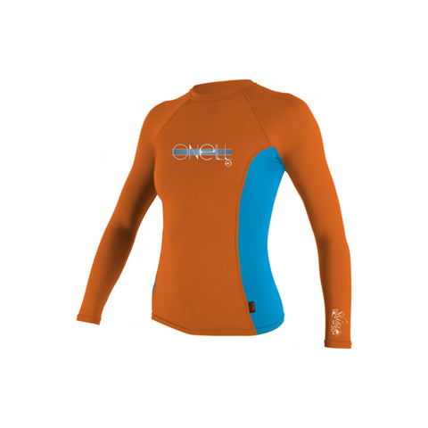 O'Neill Girls' Skins Long Sleeve Rash Guard Crew Tee
