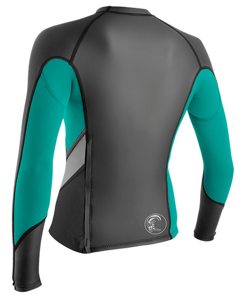 O'Neill Women's Bahia 2/1MM Jacket (Black/Light Aqua/Lunar)