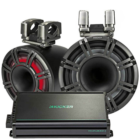 Kicker KMTC 11" Horn-Loaded Tower Speakers Package