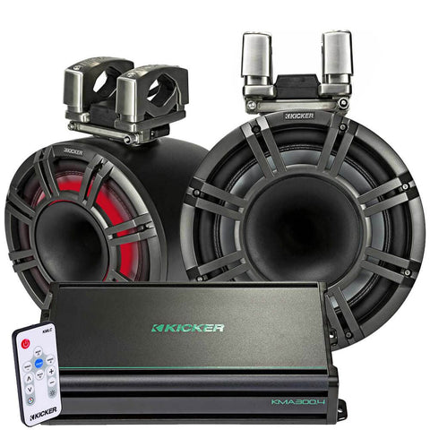 Kicker KMTC 11" Horn-Loaded Tower Speakers Package