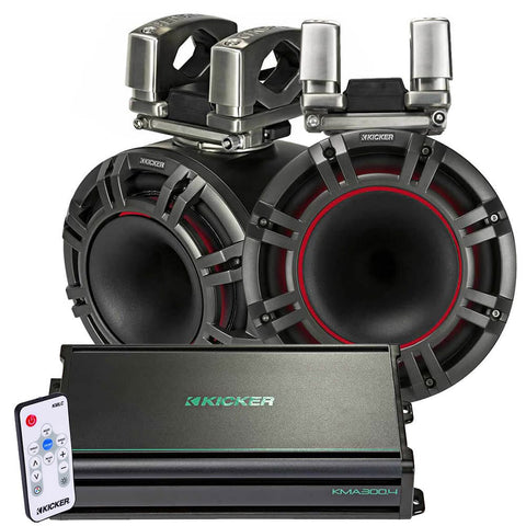 Kicker KMTC 9" Horn-Loaded Tower Speakers Package