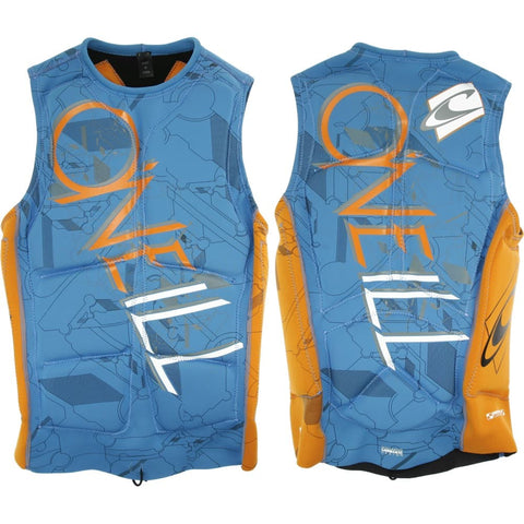 O'Neill Gooru Padded Comp Vest ( Bright Blue/Orange Blaze)