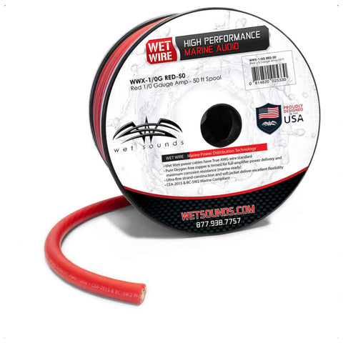 Wet Sounds 1/0GA Amp Wire Red 